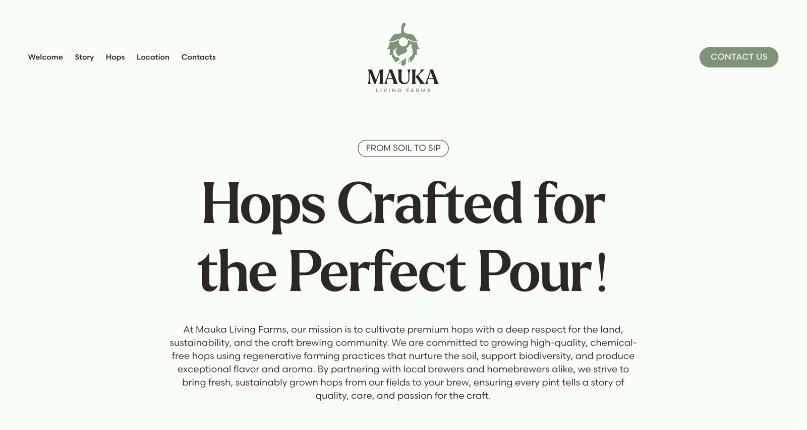 Homepage of Mauka Living Farms