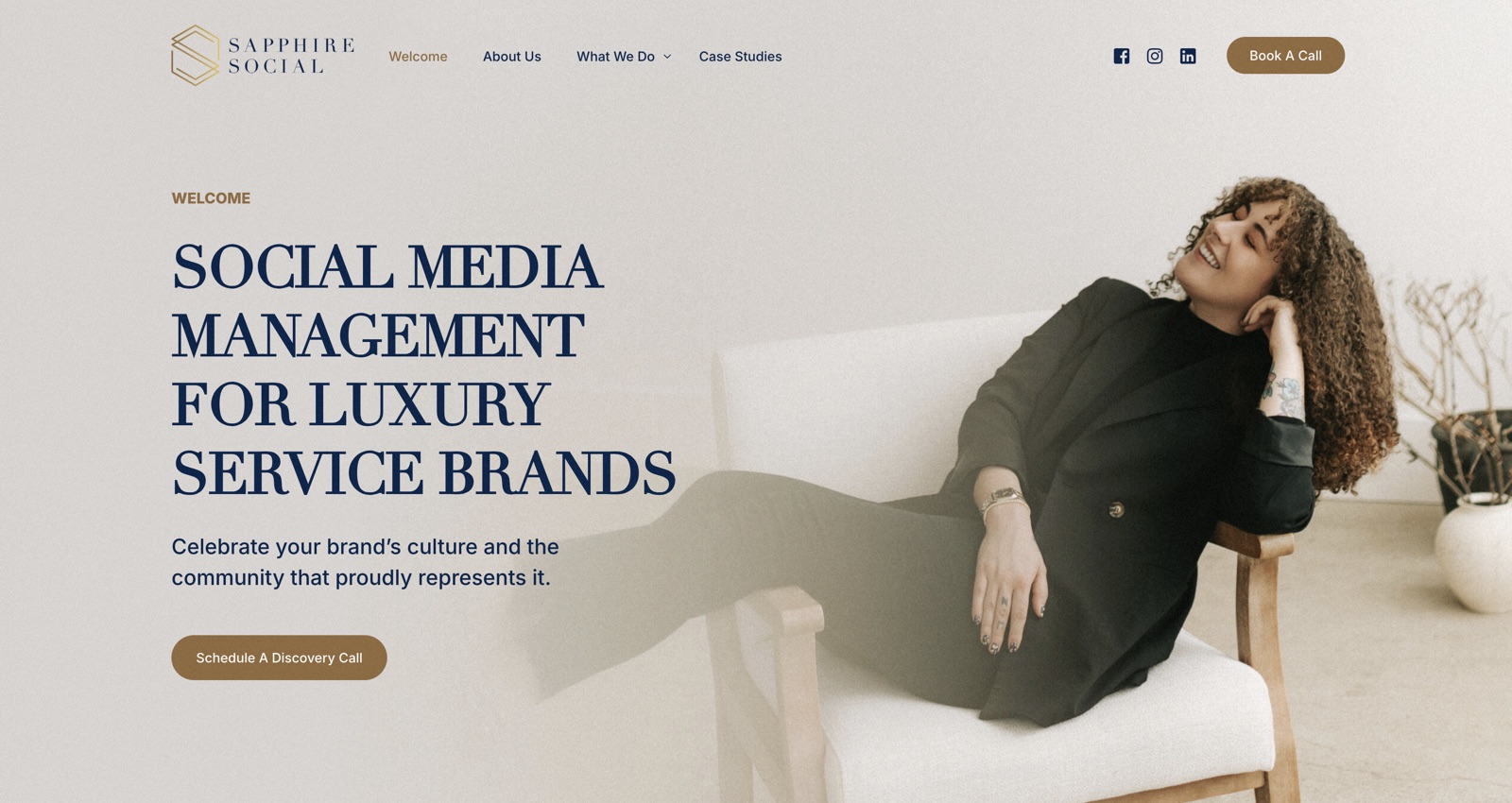 Homepage of Sapphire Social Media